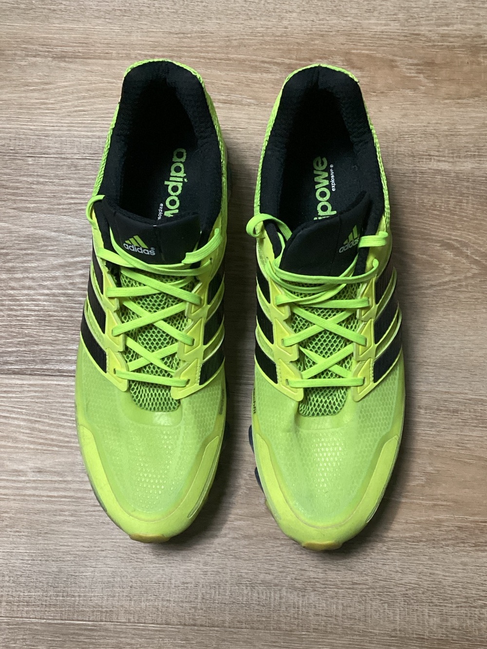 adidas Neon Green Lace-Up Running Sneakers Men’s Size 13 Art G66972